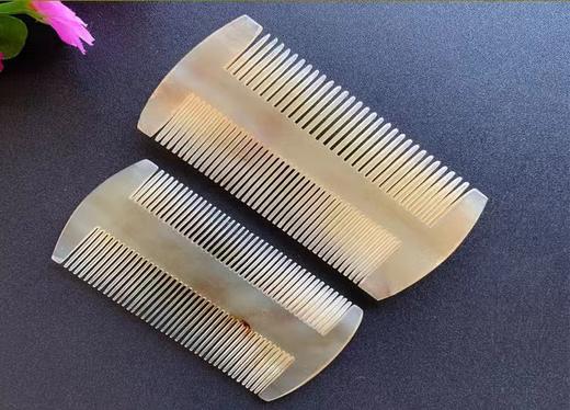 平价优选： 1号尺寸 传统手艺制作羊角双面密齿篦头梳，传统手艺羊角篦头梳子密齿素面 商品图2