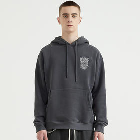 自由基地国潮舞狮潮流插画印花落肩款宽松秋冬抓绒卫衣男女情侣款 NMT-2196