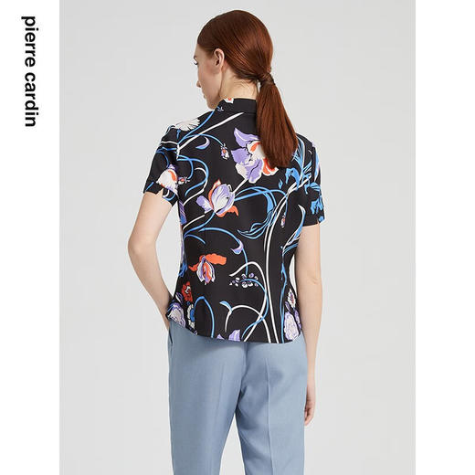 皮尔卡丹女装春夏季新款简约印花真丝衬衫P2222A2024N3
 商品图3