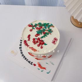 柿柿如意如鱼得水手绘蛋糕-低糖处理无添加