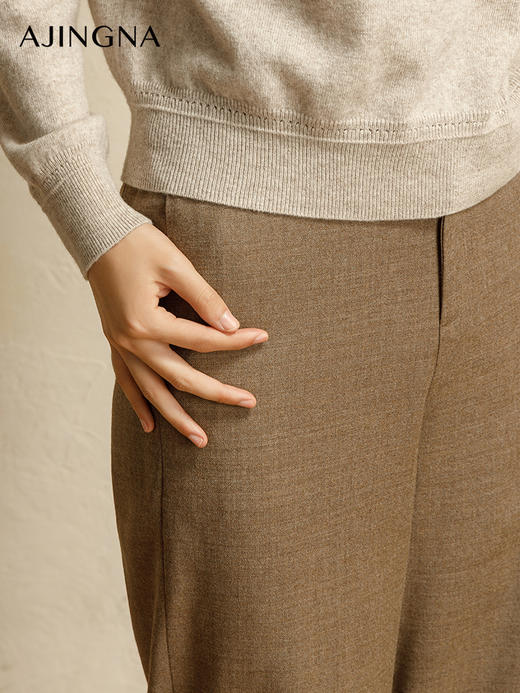 【商场同款】阿菁娜2024年冬季新款百搭经典直筒长裤A29D110057 商品图4