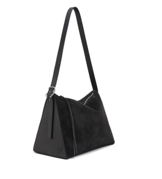 LOEWE 罗意威 Berlingo 腋下包 磨砂小牛皮 手提单肩包大号 男款 磨砂黑 商品图0