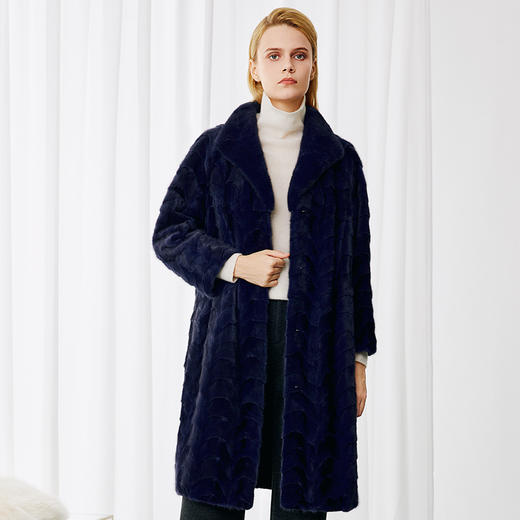 EITIE爱特爱气质翻领保暖直筒奢华大衣皮草外套冬新款8093720 商品图5