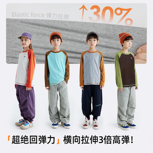 【大麦棉】儿童撞色插肩袖T恤 PDT2412 商品图1