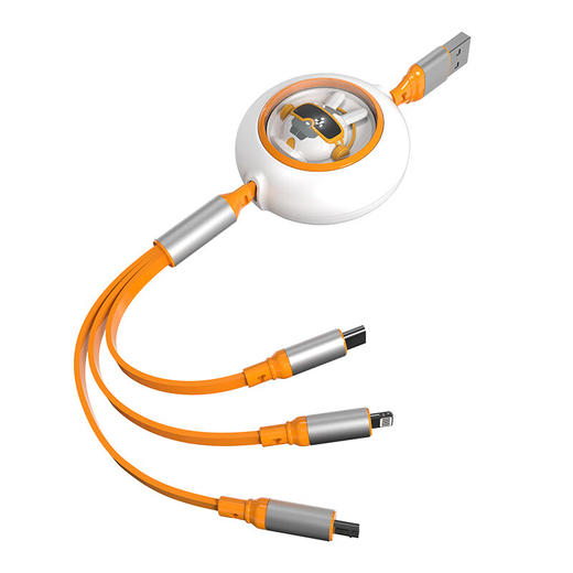 沃品太空舱伸缩一拖三 快充数据线  LC023 商品图0