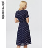 皮尔卡丹女装连衣裙藏蓝色V领波点收腰短袖碎花裙P3233D3148N3
 商品缩略图3