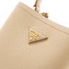 PRADA 普拉达 女士 Panier 珐琅金属三角形徽标皮革提挎包 米色 1BA217 2ERX F0036 OOO 商品缩略图3