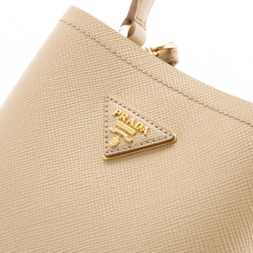 PRADA 普拉达 女士 Panier 珐琅金属三角形徽标皮革提挎包 米色 1BA217 2ERX F0036 OOO 商品图3