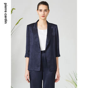 皮尔卡丹女装西装时尚暗纹印花通勤干练西服外套P3125U3084N0
