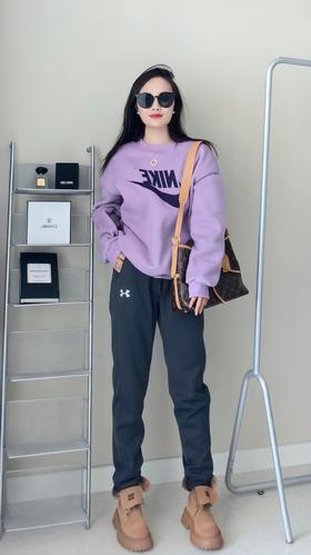 男女同款秋冬加绒水貂绒暖暖卫裤