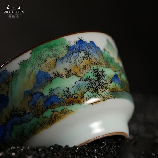 问鼎汝瓷鼎峰系列月白端合杯（千里江山图） 商品图2