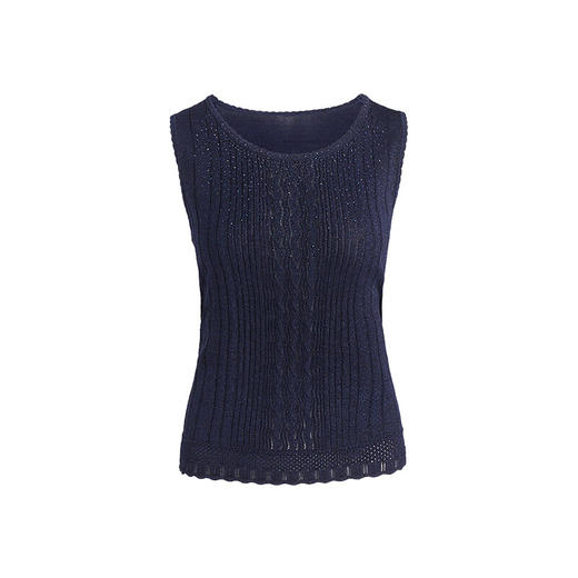 皮尔卡丹女装针织衫提花无袖圆领通勤百搭打底衫内搭P3199K3161N0
 商品图4