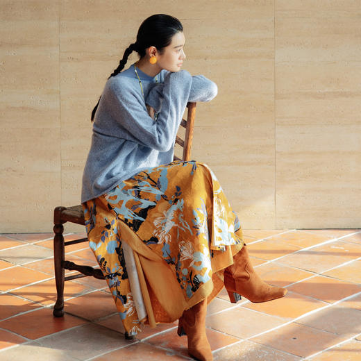 绽放旅行女装661朵/秋冬山羊绒圆弧领宽松慵懒套头毛衫保暖针织衫 商品图2