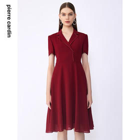 皮尔卡丹女装夏季新款通勤修身多色职业连衣裙C32DS022
