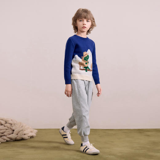 mettekids儿童100%羊绒衫2024秋季新款男童加厚提花毛衣针织衫 商品图3