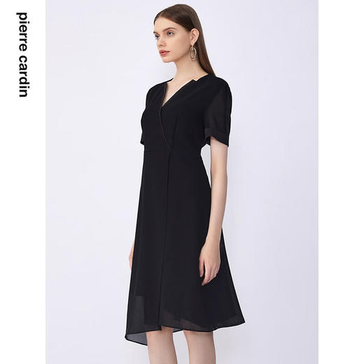 皮尔卡丹女装夏季新款通勤修身不对称多色连衣裙C32DS016
 商品图6