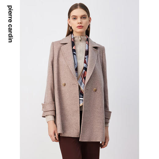 皮尔卡丹女装大衣英伦简约干练通勤短款毛呢大衣P3451C3954M2
 商品图0