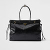 PRADA 普拉达 女士珐琅金属三角形徽标特大号皮革手提包 黑色 1BA439 2CYR F0002 OOO 商品缩略图0