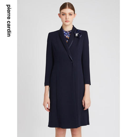 皮尔卡丹女装风衣简洁商务高级感长款商务通勤外套P2304G2989N0
 商品图0