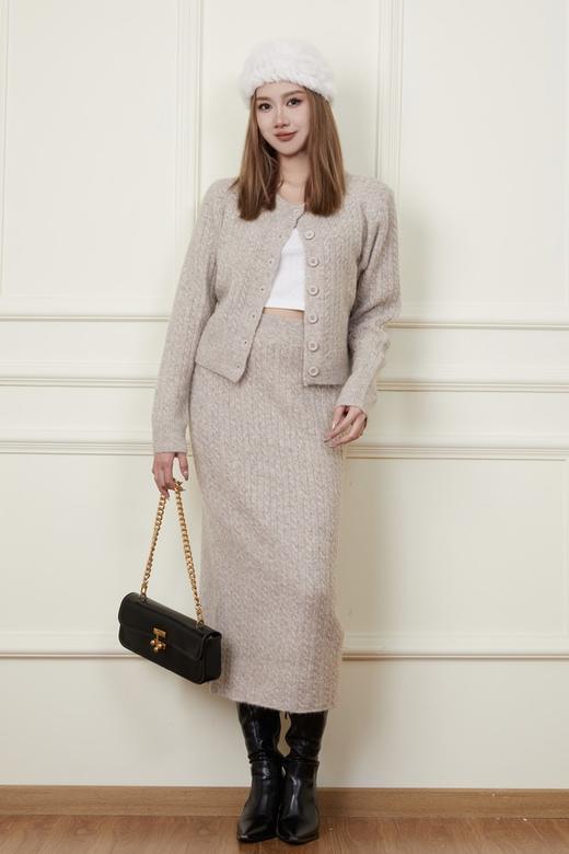 LNNNS 温柔气质绞花针织上衣半裙套装 18851 商品图1