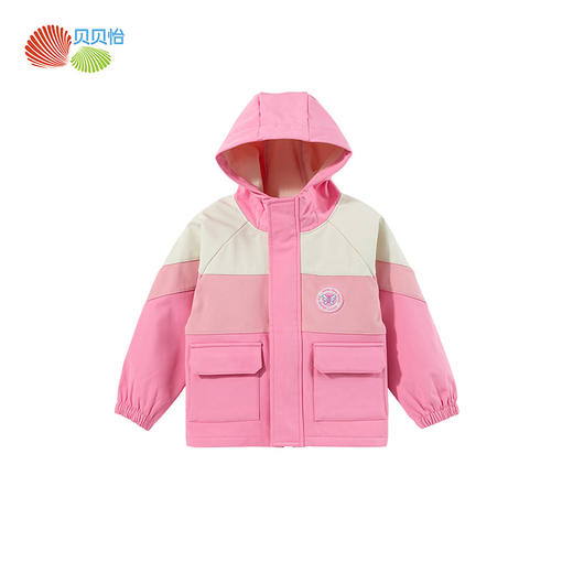 贝贝怡童装女童冬季加绒保暖外套2024新款儿童冲锋衣防水户外风衣ZB3DS029 商品图4