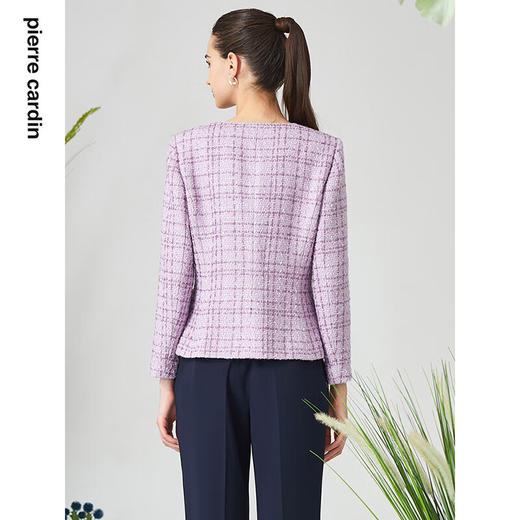 皮尔卡丹女装短外套时尚淑女小香风通勤修身上衣外套P3113U3058Z0
 商品图2