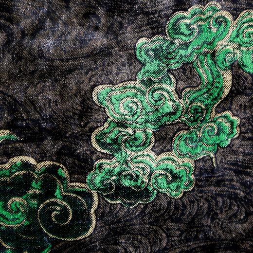 PH802斯尔丽斯尔丽2024秋冬新款丝绒改良旗袍精致奢华宴会拼色连衣裙 商品图5