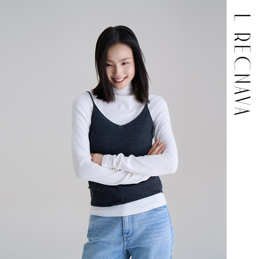 【保暖细针织】超大弹力冬季打底衫 修身气质显瘦长袖T 半高领保暖不勒脖针织上衣 商品图6