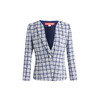 皮尔卡丹女装短外套蓝色格子一粒扣西服式春秋女上衣P3111U3059L3
 商品缩略图4