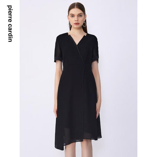 皮尔卡丹女装夏季新款通勤修身不对称多色连衣裙C32DS016
 商品图4