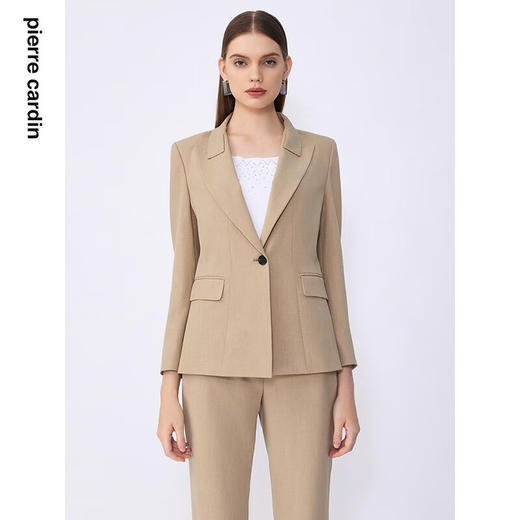 皮尔卡丹女装夏季新款通勤职业干练修身多色西服C32UL026
 商品图0