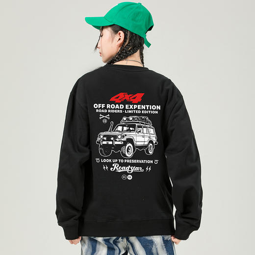 自由基地4X4越野款式图案印花合体版型毛圈款套头卫衣队服定制款 NMT-2189 商品图1