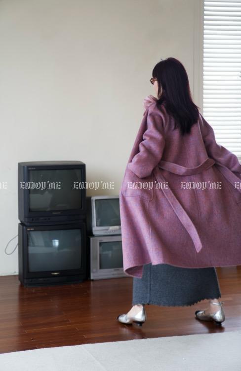 【门店同款】ENJOY2024年冬季柔韧与共瑰丽之夜腰带大衣 160045347 商品图2