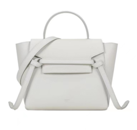 CELINE赛琳 Belt Bag 经典粒面生皮革命鱼包单肩手提斜挎包  糖果色/白色