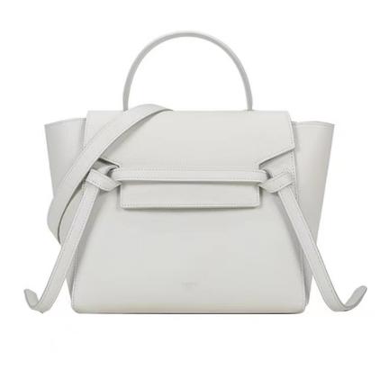 CELINE赛琳 Belt Bag 经典粒面生皮革命鱼包单肩手提斜挎包  糖果色/白色 商品图0