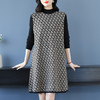 CC-16-9211秋冬提花中长款连衣裙女大码过膝配大衣针织打底毛衣裙 商品缩略图2