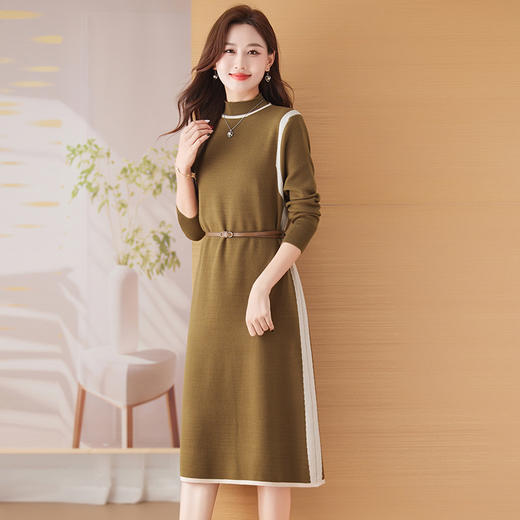 CC-108-2673秋冬季新款毛衣裙气质羊毛针织内搭打底连衣裙中长款洋气裙子 商品图1