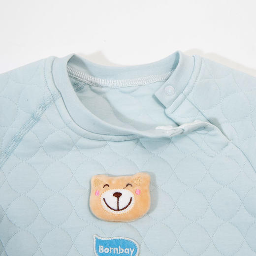 贝贝怡童装儿童三层暖棉套头套装男女宝宝家居服两件套保暖春秋冬ZB4DT001 商品图3