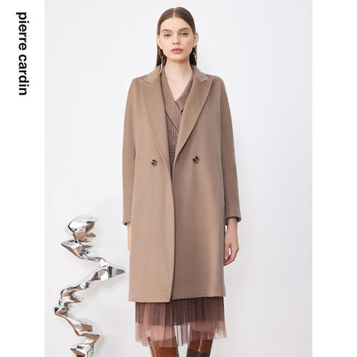 皮尔卡丹女装毛呢外套经典款正肩H版日常时尚女大衣P3422C3975M2
 商品图0