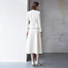 IWY/时尚米白色职业西装套裙女演讲主持上镜正装职业女裙套装涤纶外套C2040+S2102 商品缩略图4