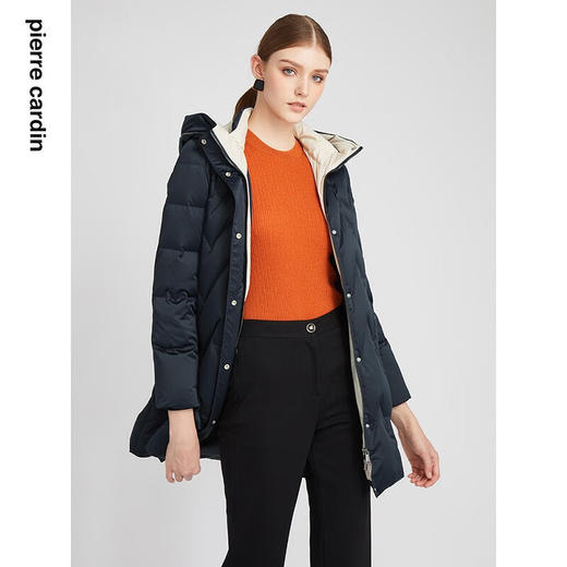 皮尔卡丹女装时尚保暖连帽简约收腰羽绒服P2493Y2403N0
 商品图2