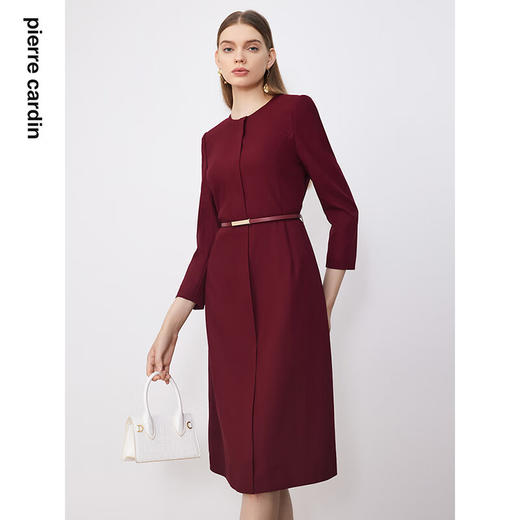 皮尔卡丹女装经典淑女职业通勤羊毛连衣裙P3347E3886T0 商品图3