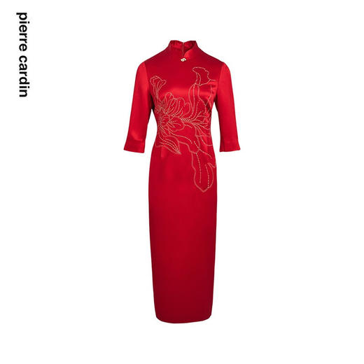 皮尔卡丹女装连衣裙复古绣花高级感宴会礼服旗袍裙P2306E2990R0 商品图4