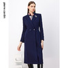 皮尔卡丹女装风衣春秋新款蓝色西服领时尚宽松女大衣P3316G3992N0
 商品缩略图0