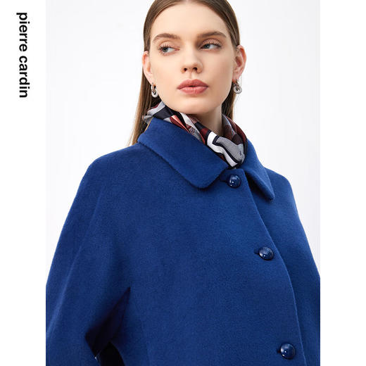 皮尔卡丹女装简约宝蓝色直筒通勤减龄气质大衣P3468C3972L0 商品图4