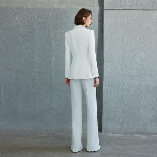 IWY/白色西装外套女高级感醋酸缎面新中式国风西服套装主持正装CP2078 商品图3