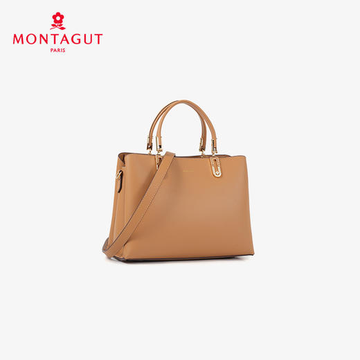 法国梦特娇秋冬时髦OL百搭牛皮斜挎手提包 商品图1