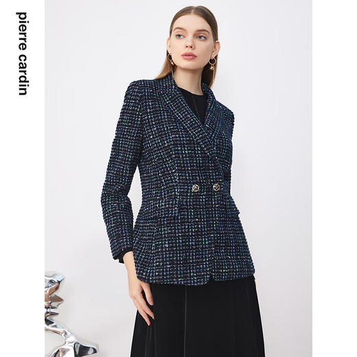 皮尔卡丹女装西装冬季蓝色小个子日常通勤职业西服P3445U3964N3
 商品图3