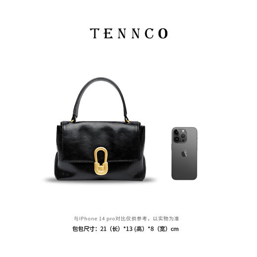 TENNCO原创【黑金小方包】头层牛皮郁金香金扣手提包单肩斜挎女包 商品图4