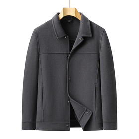【新款DPX】大依优型翻领双面呢羊毛呢外套夹克男宽松加肥加大码上衣胖子休闲潮流